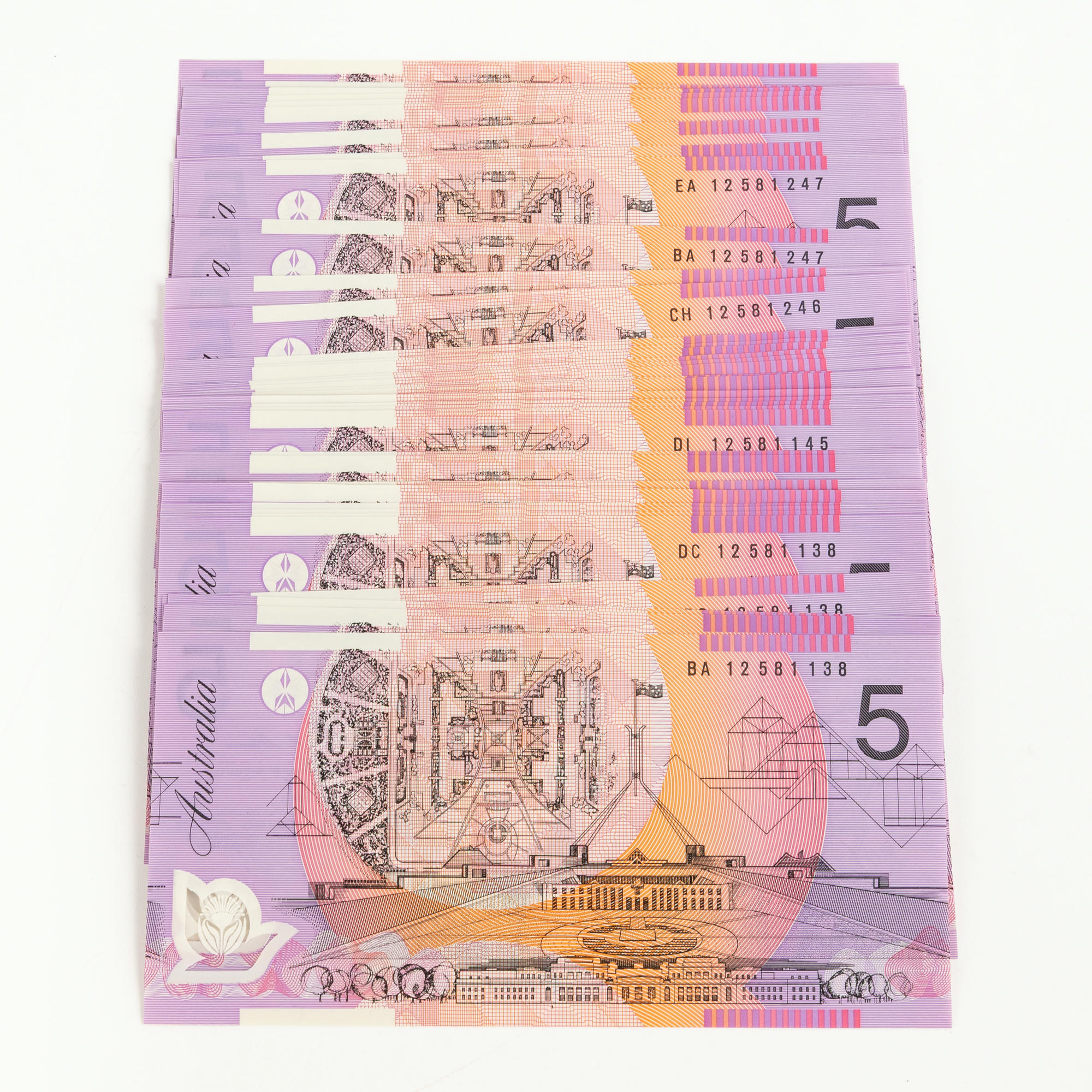 Stevens/Parkinson, Matched Number Sets, Five Dollars, 2012, UNC
