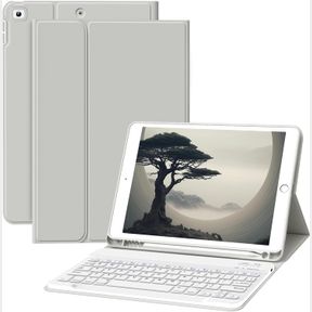 JKSML 9.7 INCH KEYBOARD CASE FOR IPAD 6TH/5TH GENERATION 2018/2017 WITH PENCIL HOLDER, RECHARGEABLE DETACHABLE BLUETOOTH KEYBOARD