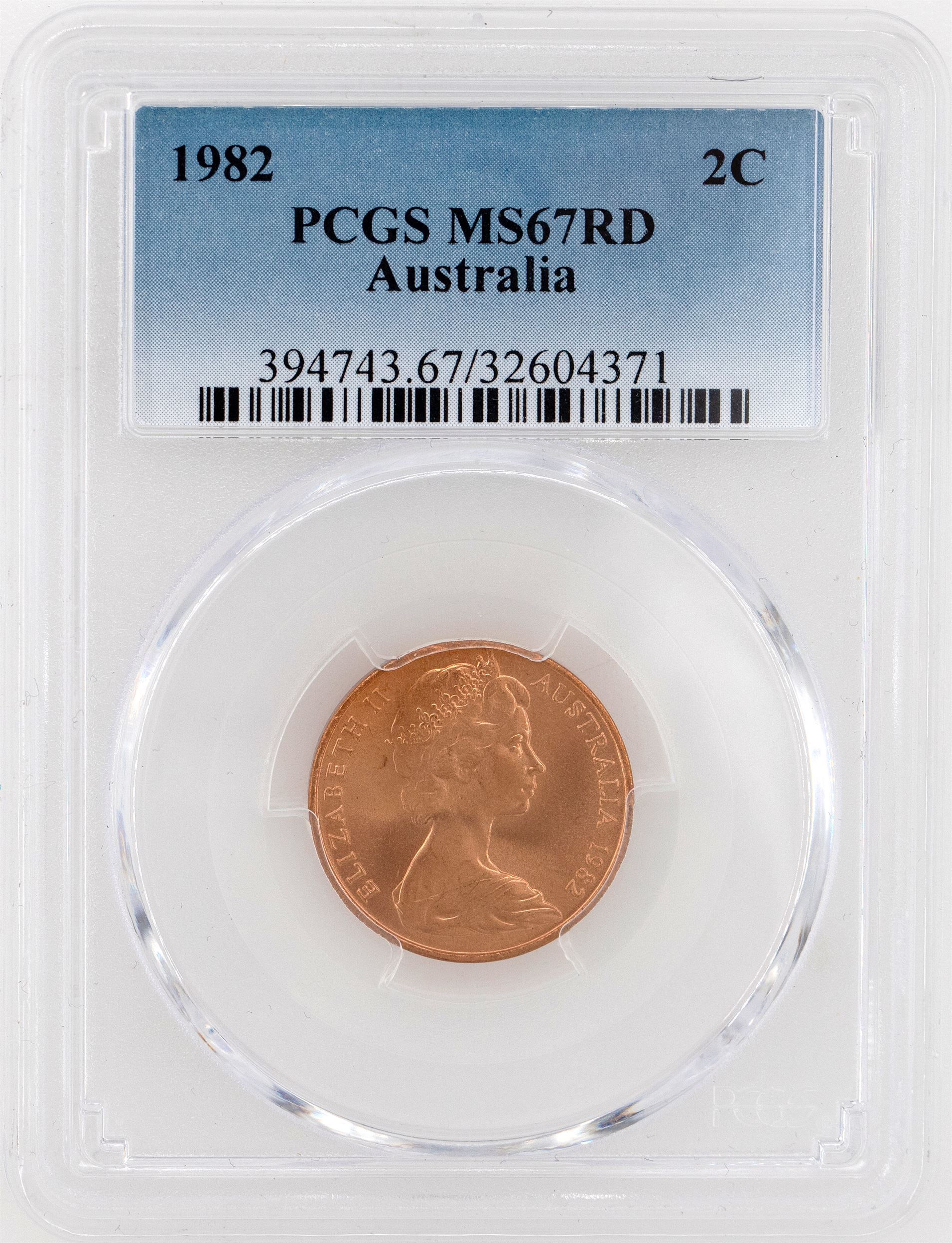 1982 Australia Two Cent, 2c PCGS - MS67RD -371