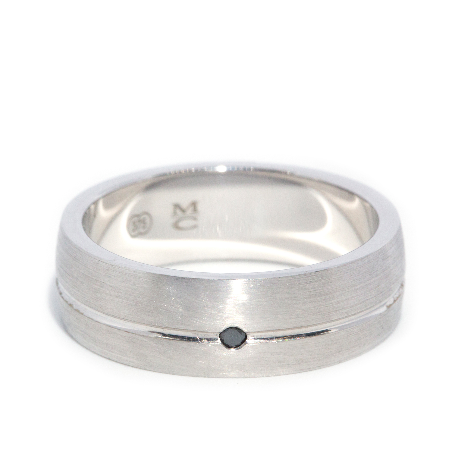 9ct White Gold Black Diamond Ring