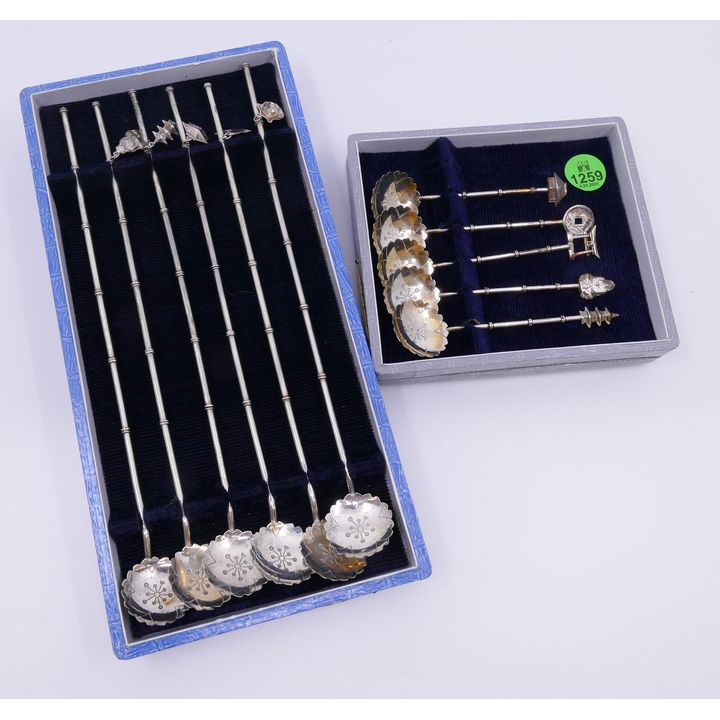 2 Sets Japanese 950 Silver Cocktail Charm Spoons- 85g TW