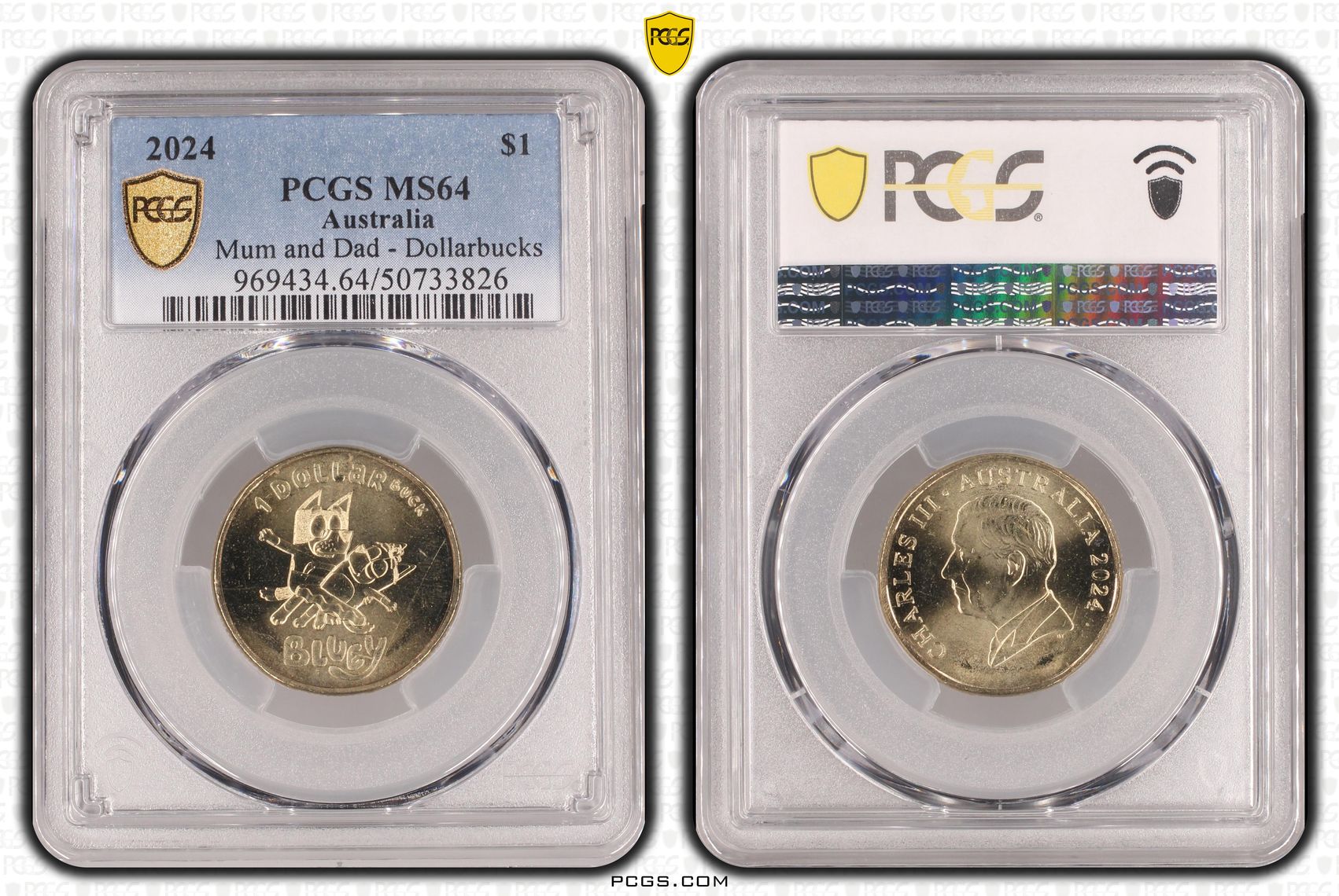 Mum and Dad - Dollarbucks , One Dollar, 2024, PCGS MS64