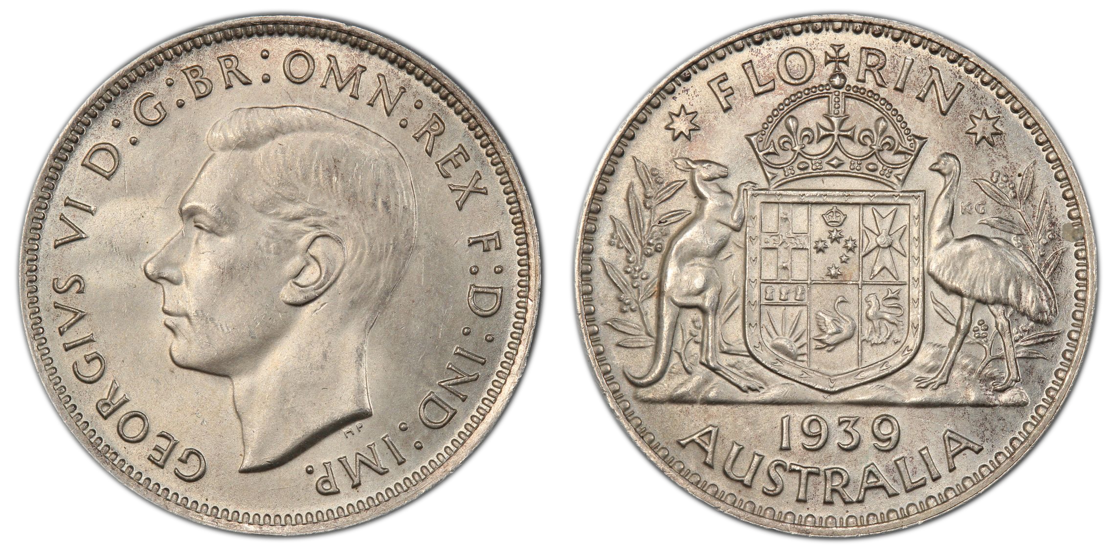 George VI, Florin, 1939, PCGS MS64