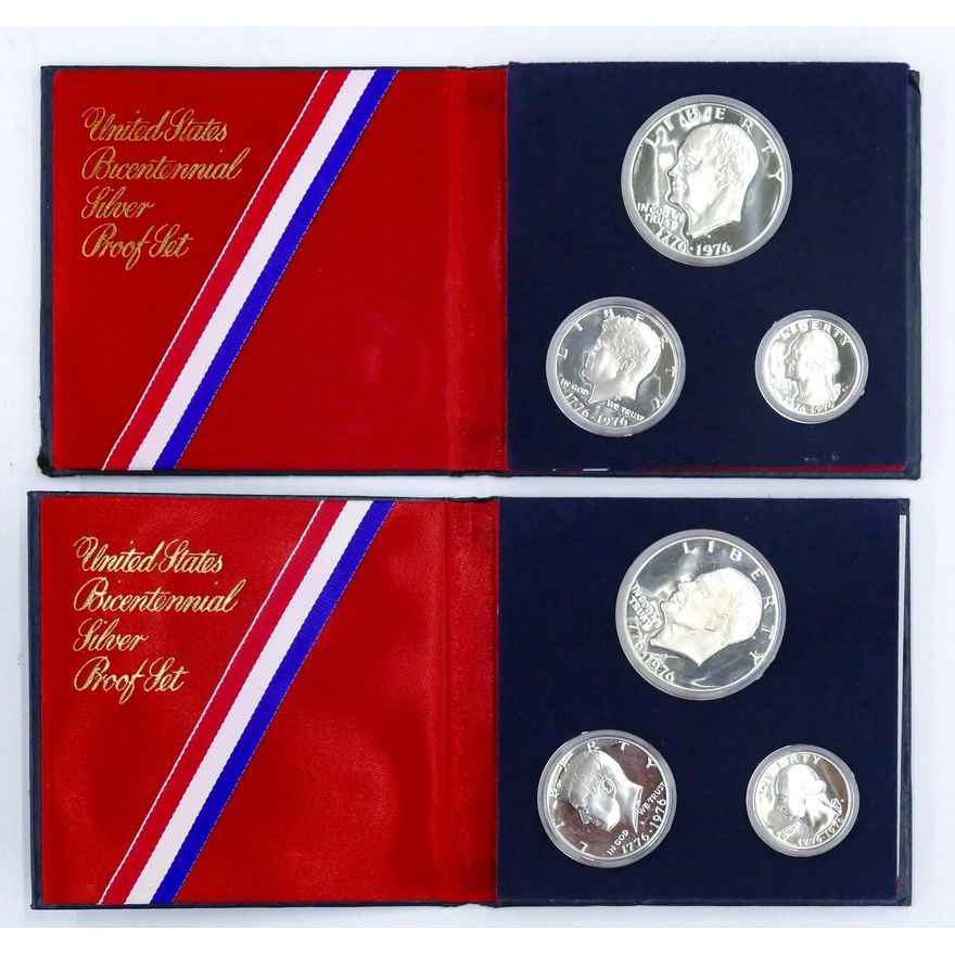 2pc US Bicentennial Silver Proof Sets