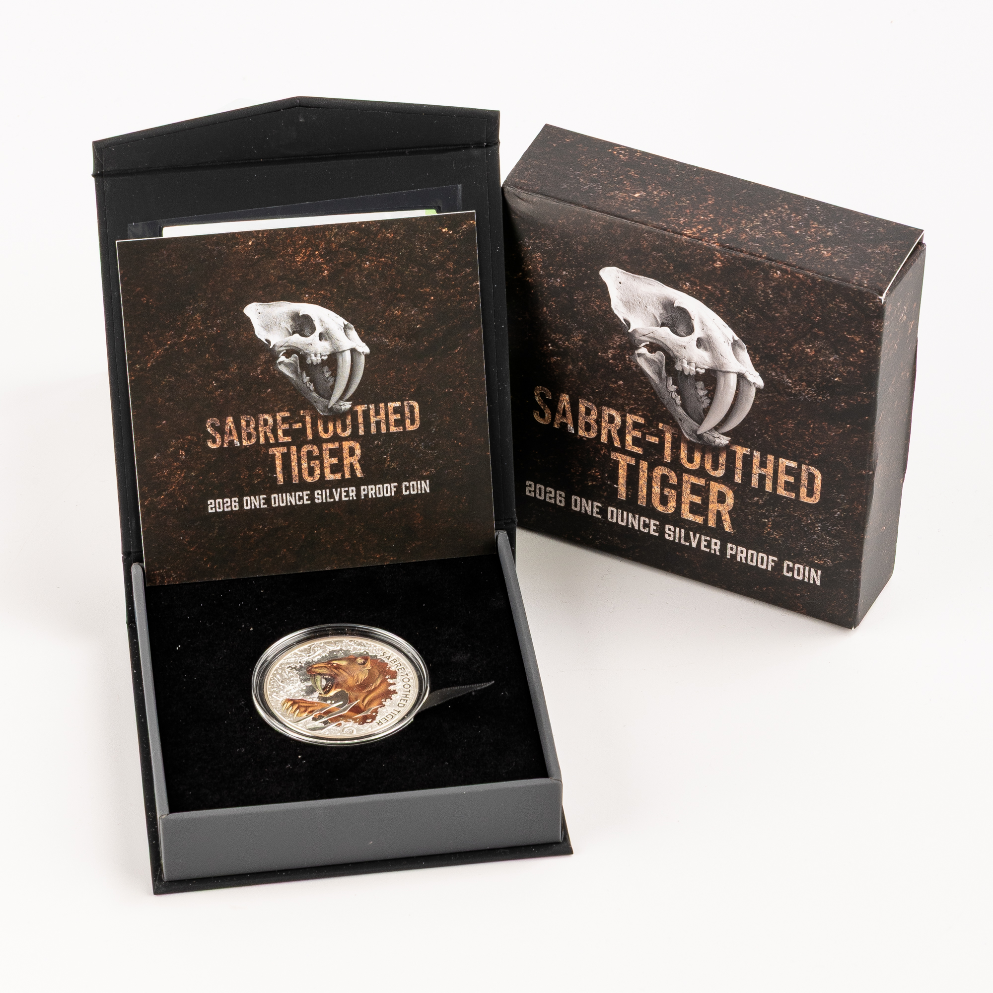 Niue, Charles III, Sabre-Toothed Tiger, 1oz silver, One Dollar, 2026, FDC