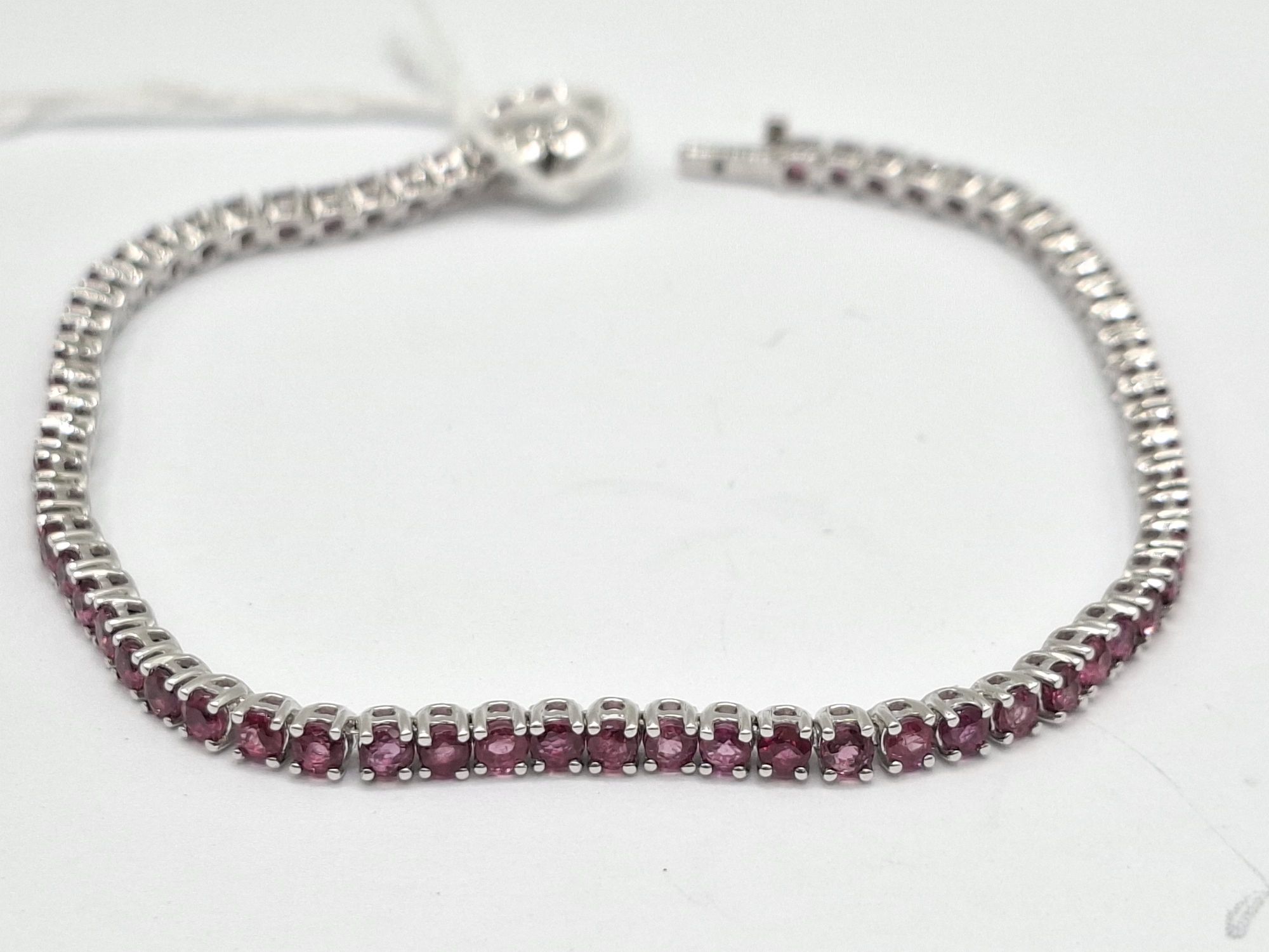 9ct Gold And Ruby Line Bracelet