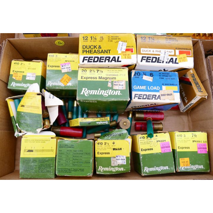 Box 12, 20 Gauge & 410 Shotgun Ammunition- 300+ Shells approx