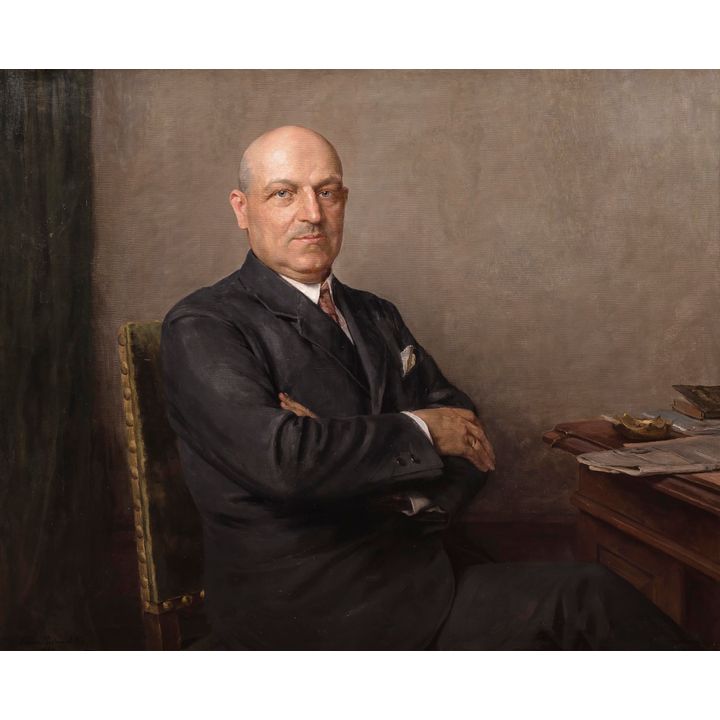 Kazimierz Pochwalski | Portret mężczyzny przy biurku, 1930 r.