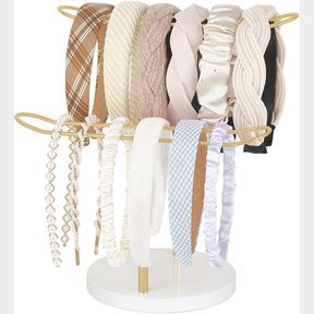 DAHEY HEADBAND HOLDER ORGANIZER METAL 2-TIER HAIR HOOP DISPLAY STAND HEADBAND ORGANIZER STORAGE HAIR ROPES ACCESSORIES BRACELETS B