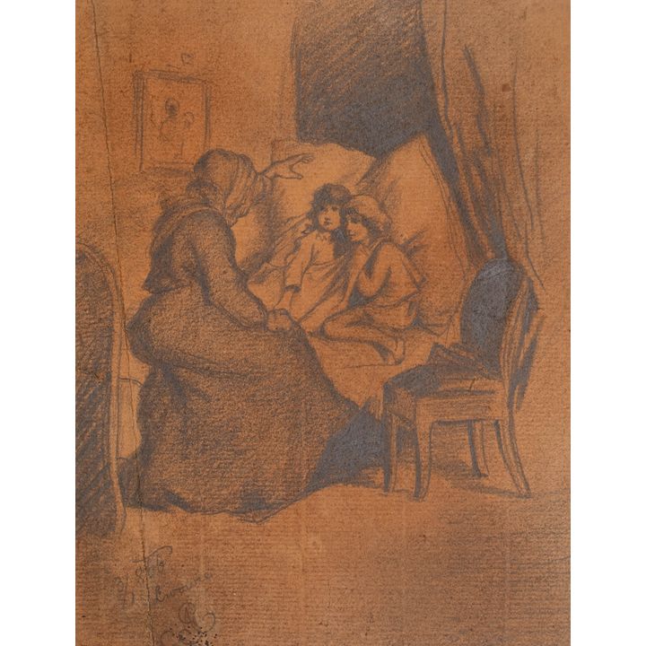 Artur Grottger | Opowieści na dobranoc (Bajki wam prawię: posłuchajcie dzieci!), 1866 r.