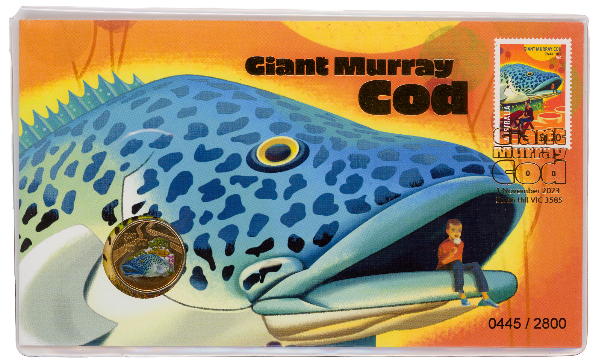 Giant Murray Cod - Coloured, One Dollar, 2023, CHU