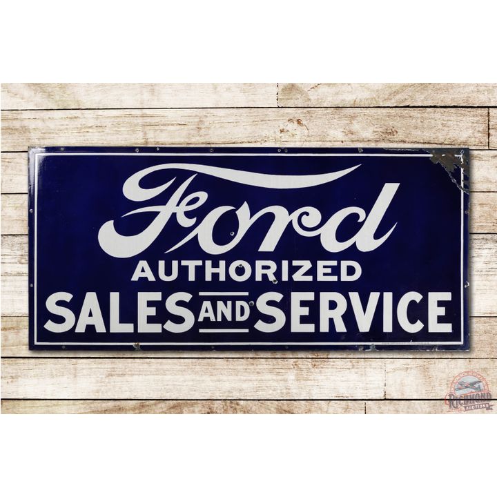 5' Ford Authorized Sales & Service Porcelain Sign
