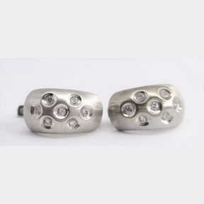WHITE GOLD EARRINGS WITH CUBICS - 51543/113