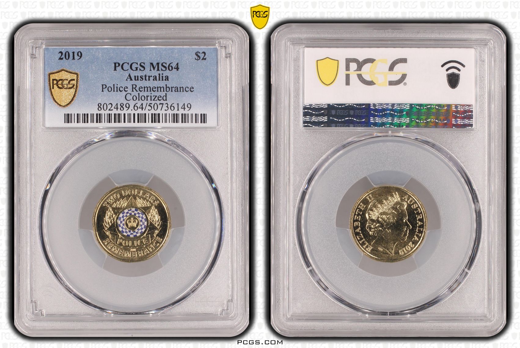 Police Remembrance Colorized , Two Dollar, 2019, PCGS MS64