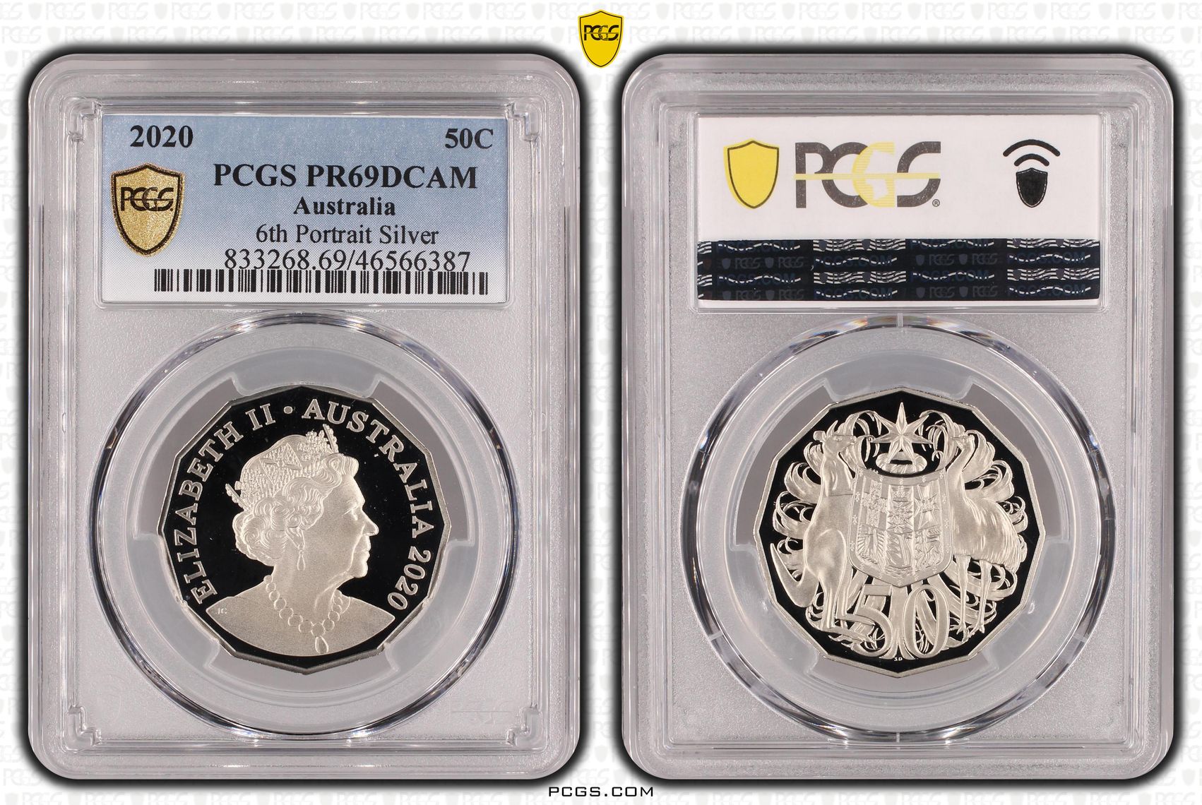 6th Portrait Silver, Fifty Cents, 2020, PCGS PR69DCAM