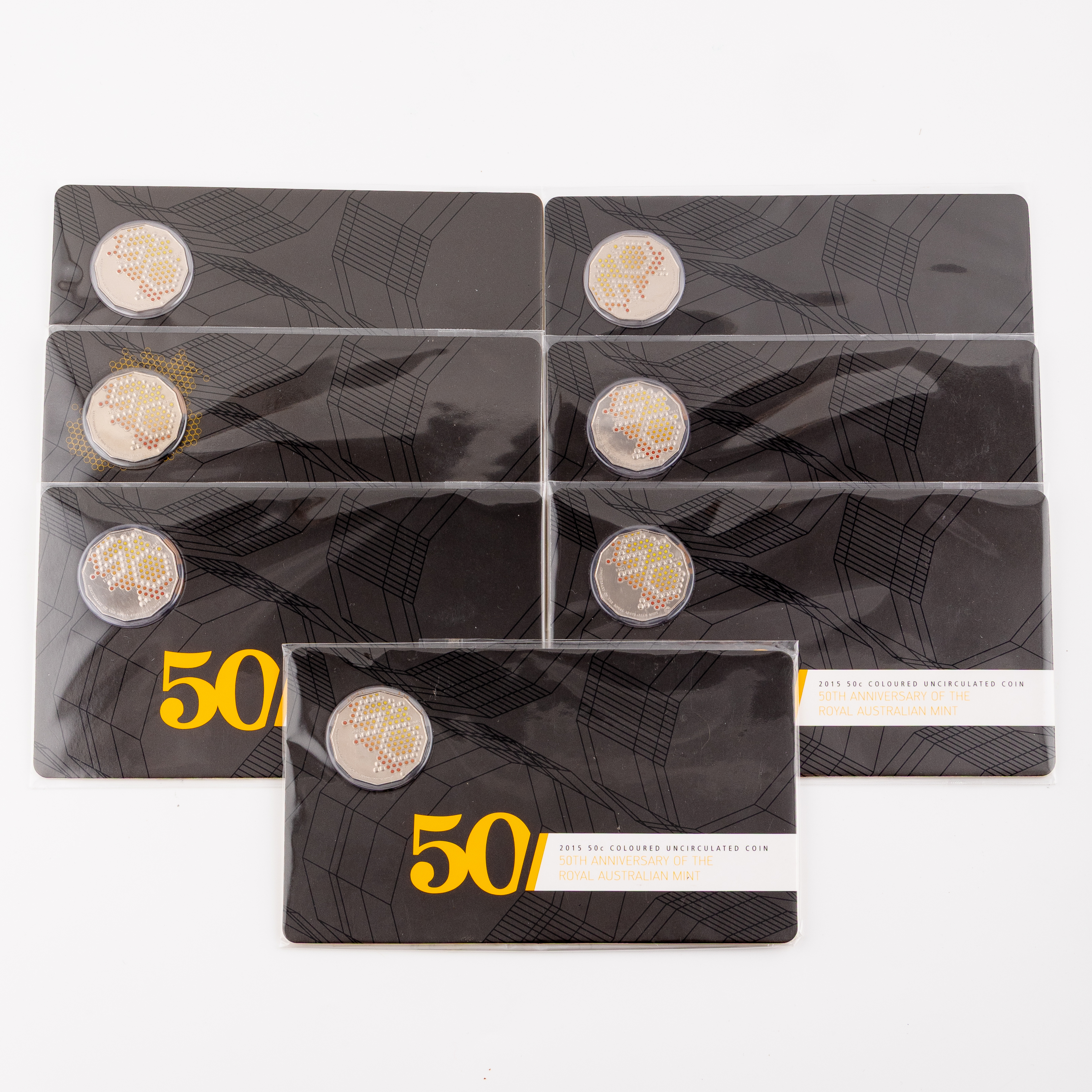 22 · Elizabeth II, RAM - 50th Anniversary of The Royal Australian Mint, Fifty Cents, 2015,  UNC