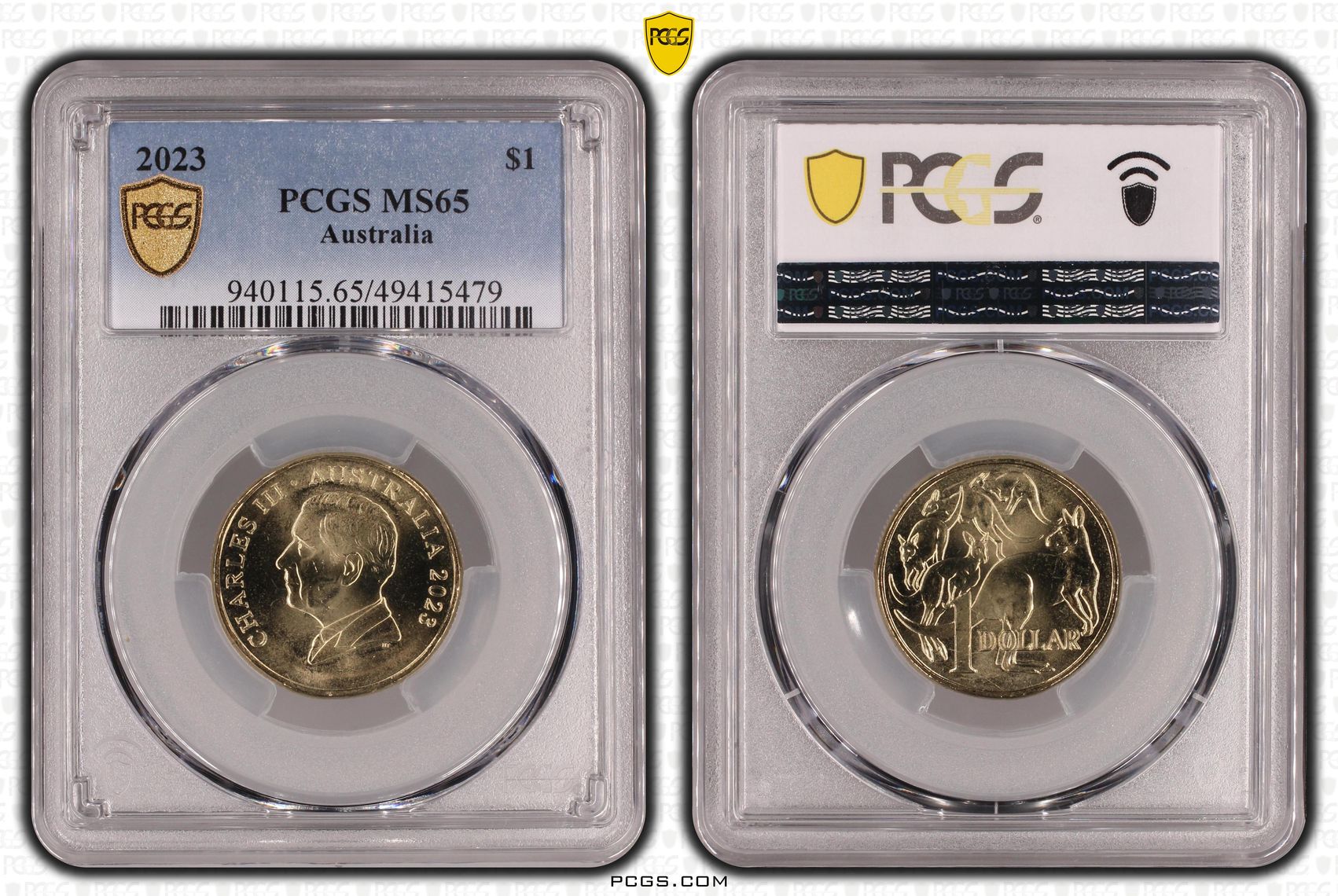 Charles III, One Dollar, 2023, PCGS MS65