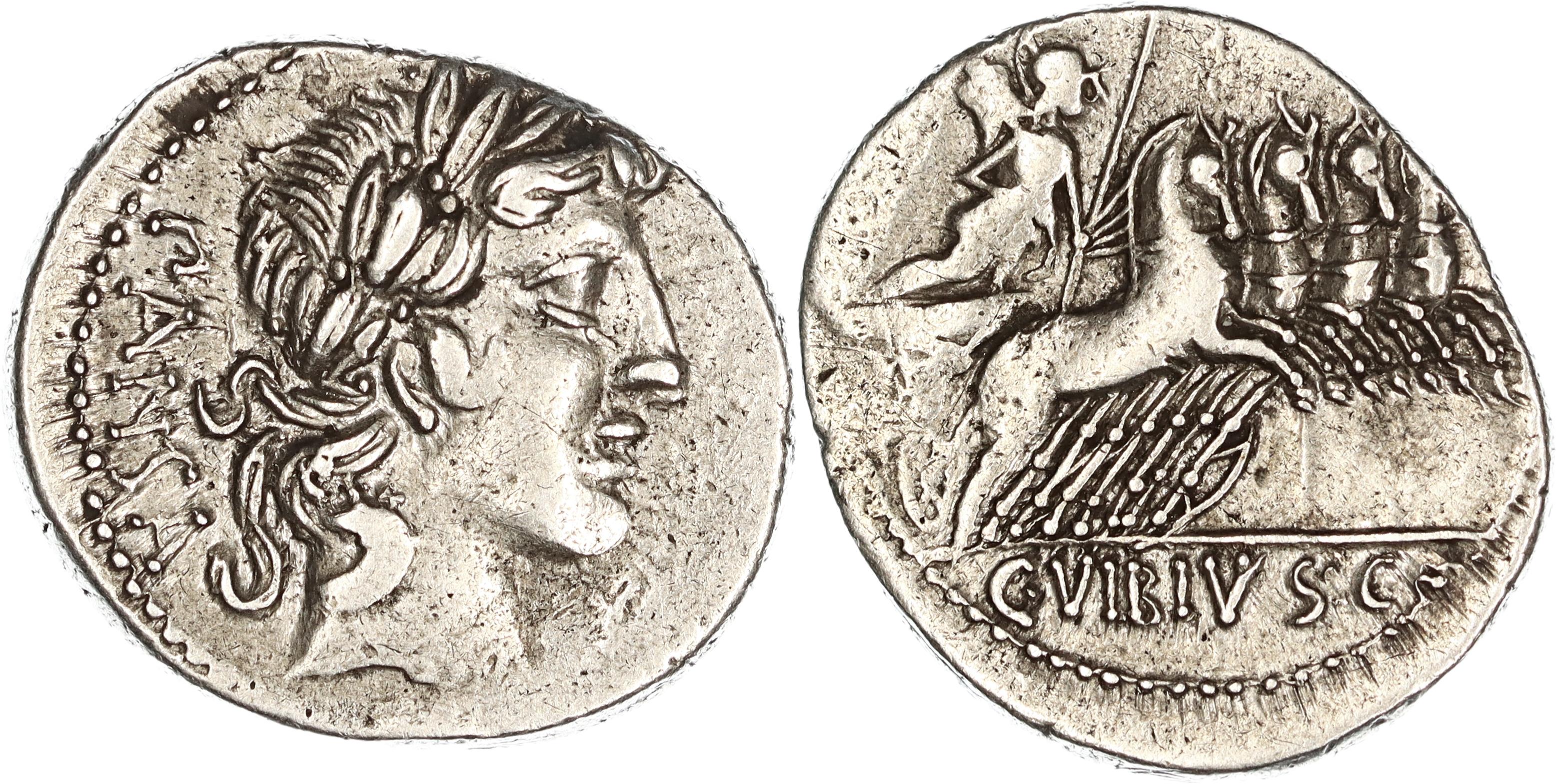 Roman Republic, C. Vibius C.f. Pansa, Silver Denarius, 90 BC, VF-gVF