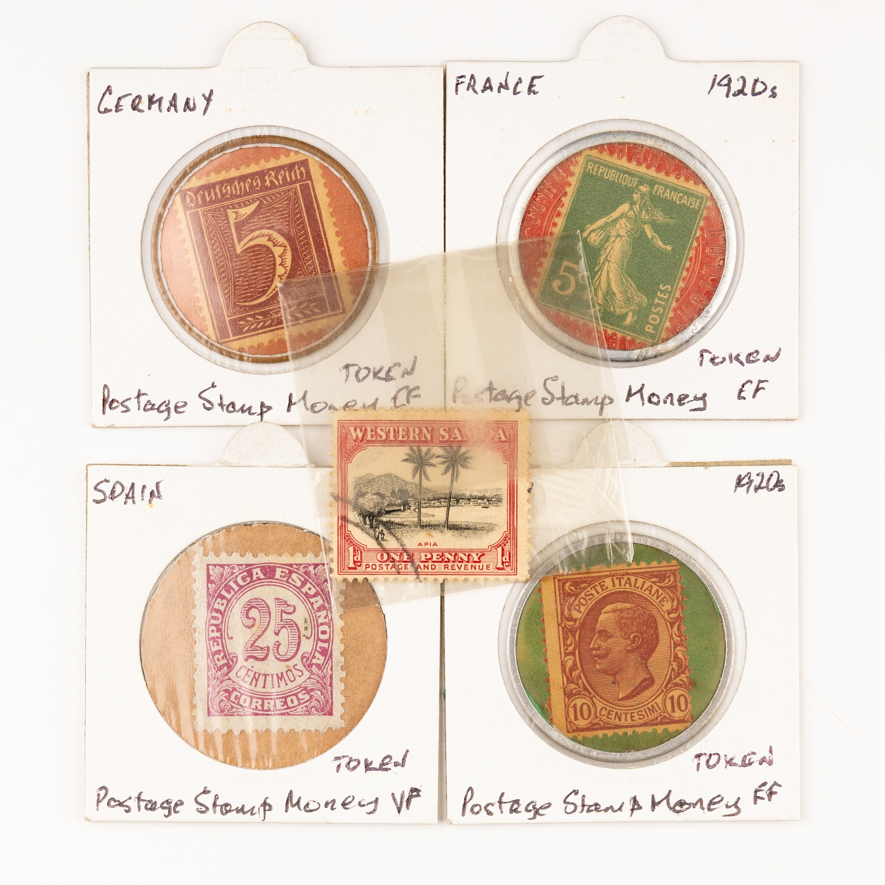Europe, Five Cents - Twenty Five Centimos, 1920 - 1938, VF - EF