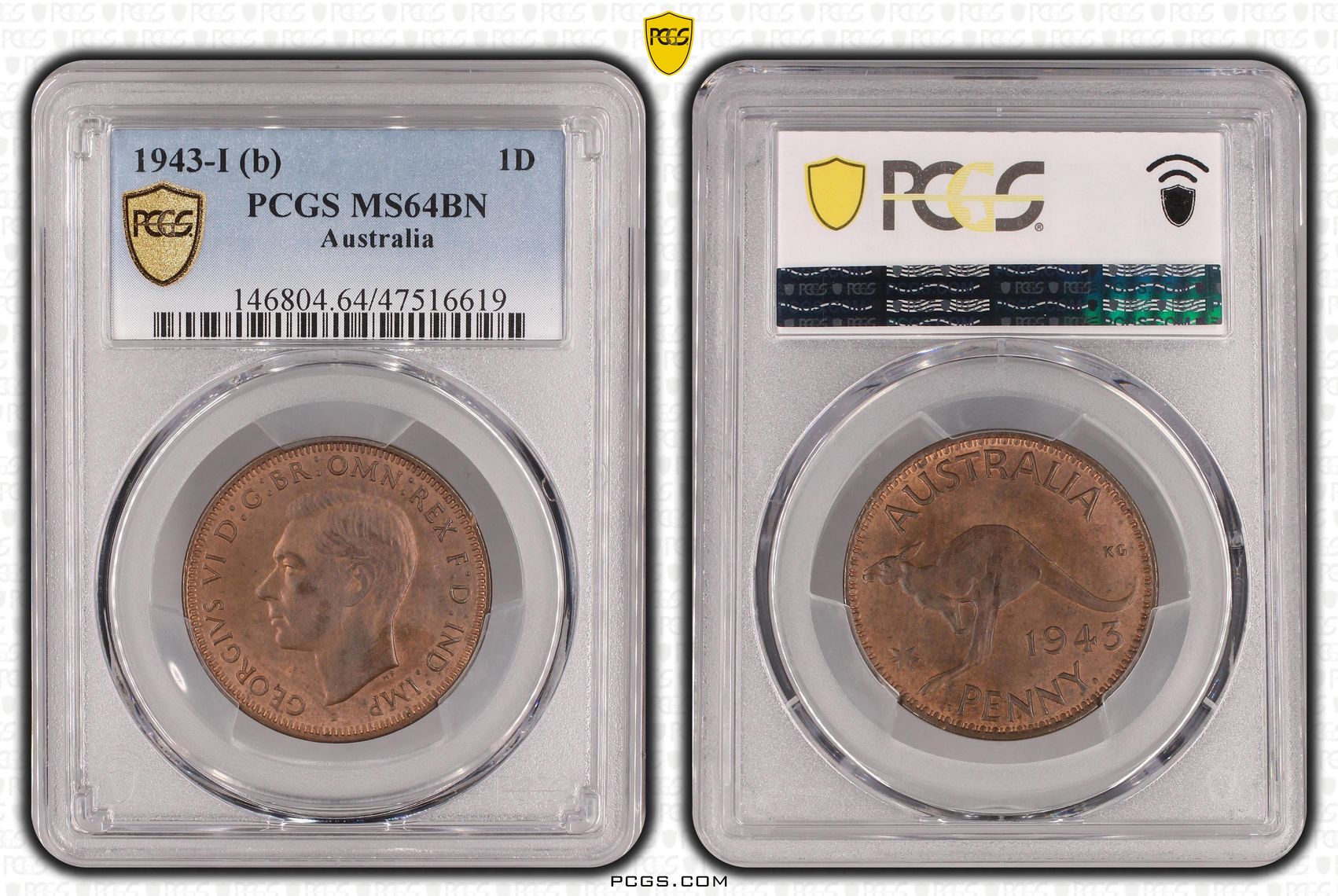 One Penny, 1943-I, PCGS MS 64BN