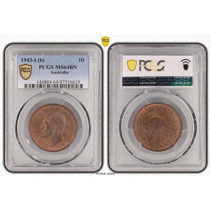 One Penny, 1943-I, PCGS MS 64BN