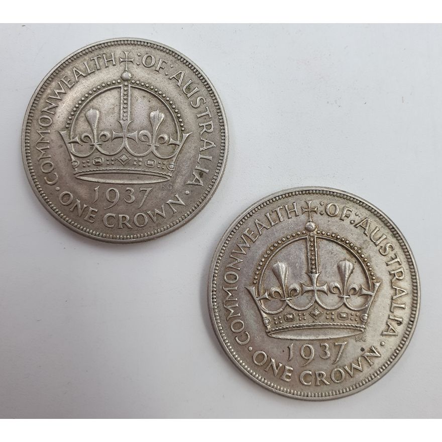 Aus. 1937 Silver Crowns (x2)