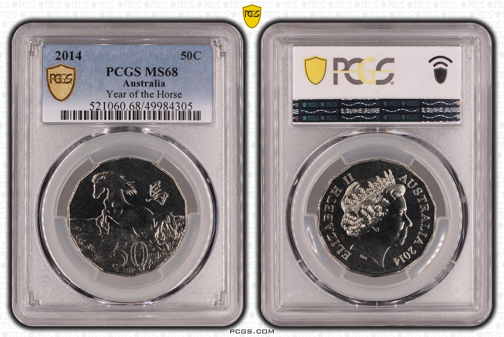 Year of the Horse , Fifty Cent, 2014, PCGS MS68