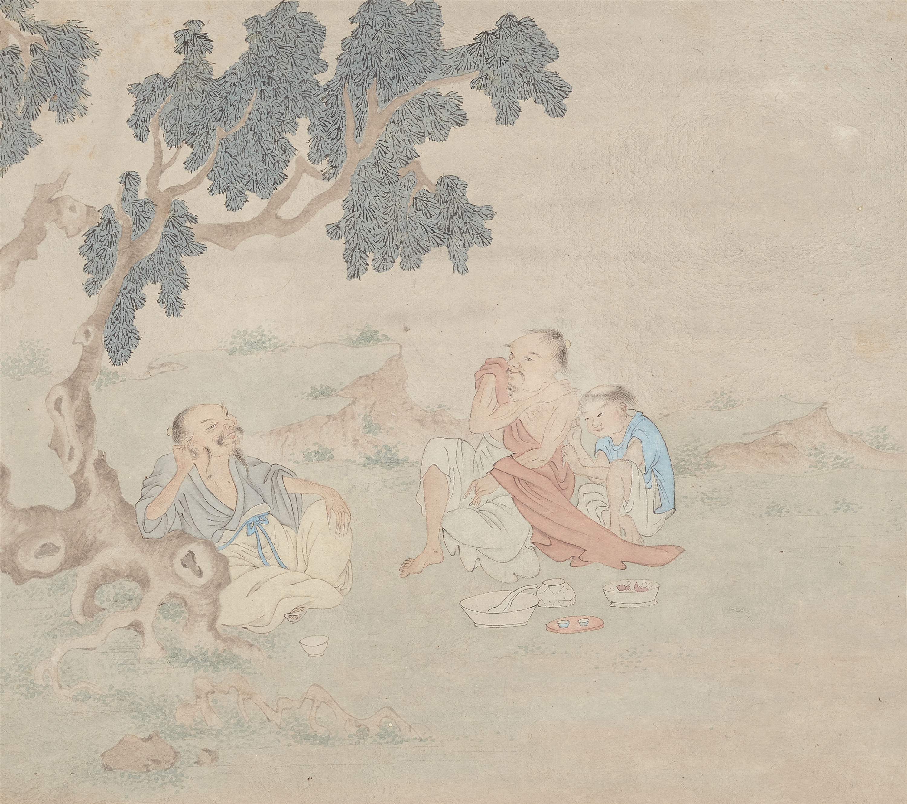 Nine paintings of immortals. Around 1900
