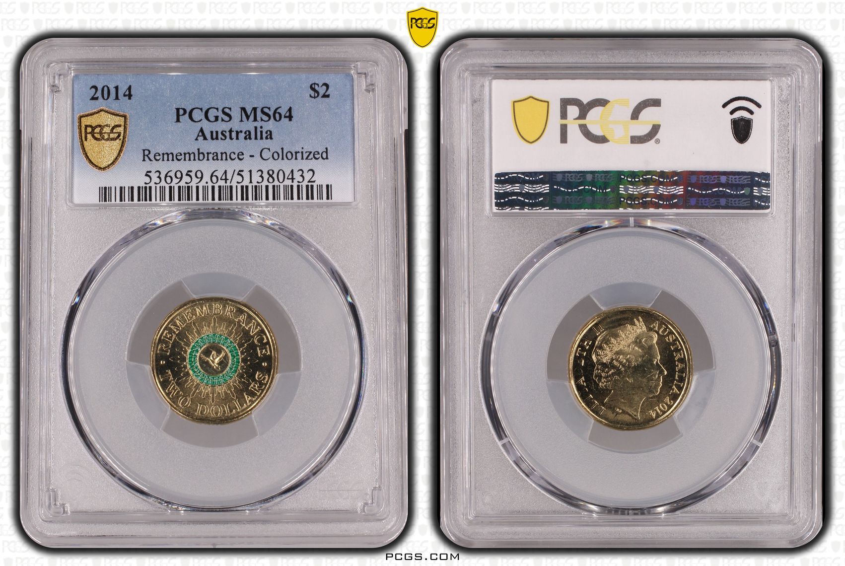 Remembrance - Colorized, Two Dollar, 2014, PCGS MS64