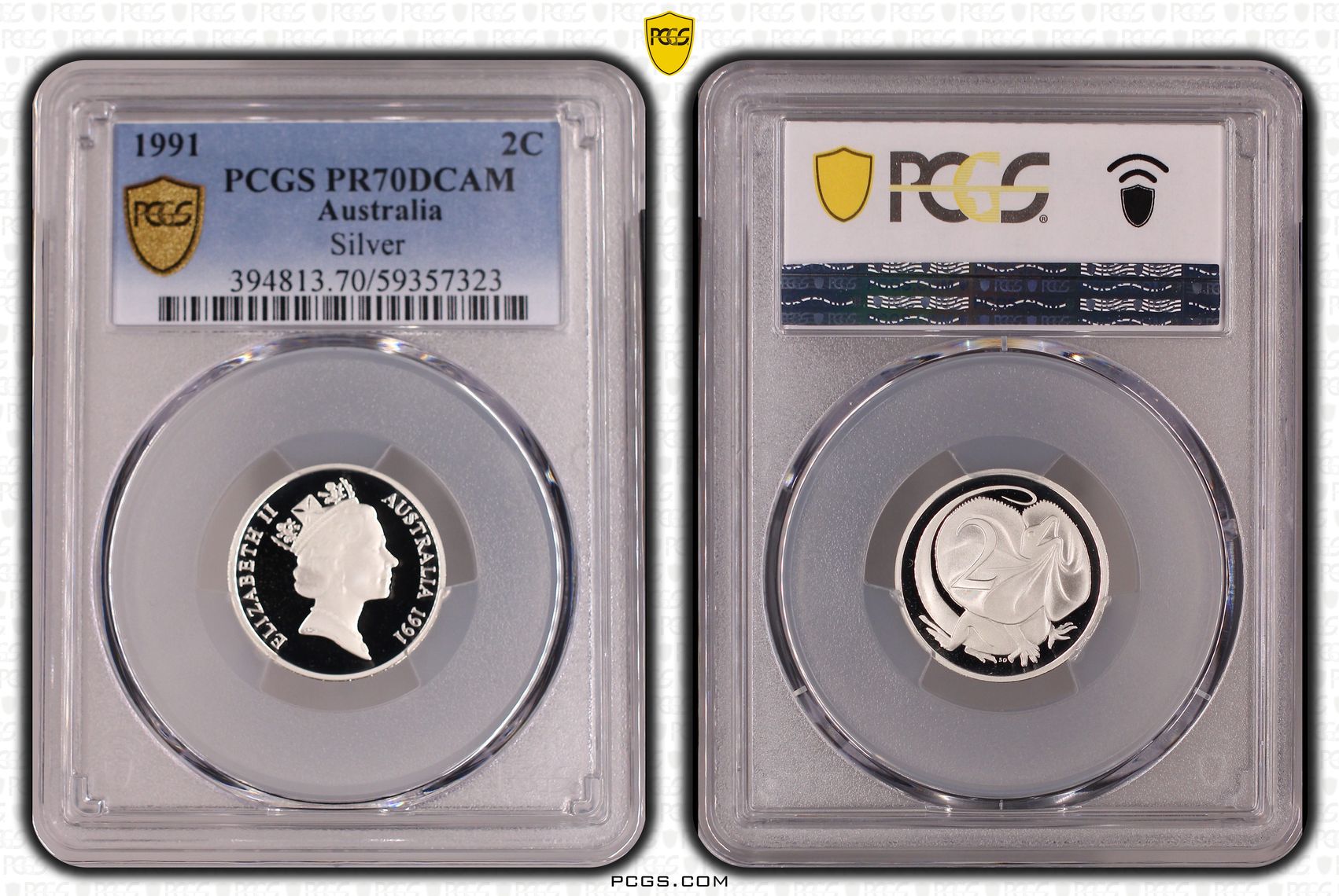 Elizabeth II, Silver, Two Cent, 1991, PCGS PR70DCAM