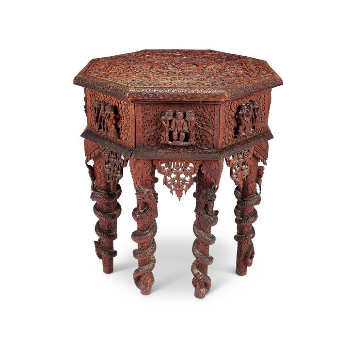 An early 20th century Anglo-Indian octagonal occasional table