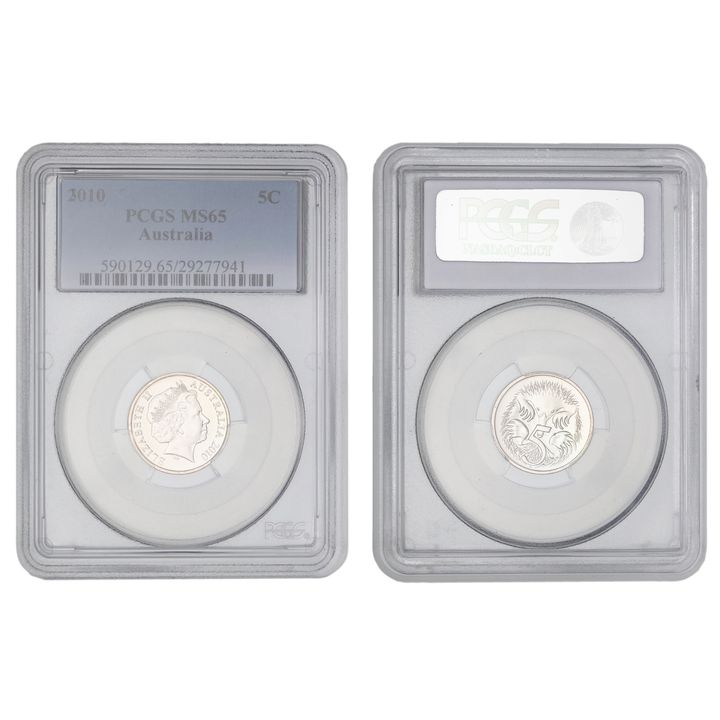 Elizabeth II, Five Cent, 2010, PCGS MS65