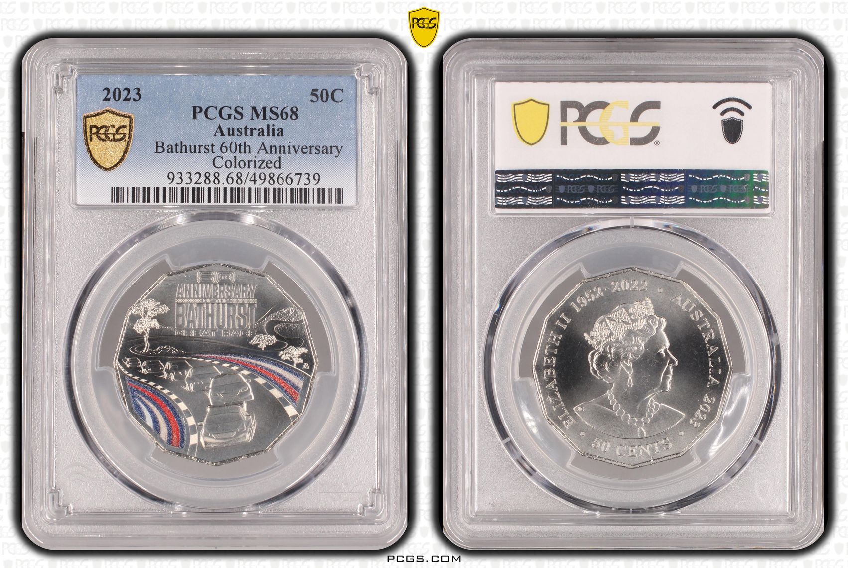Bathurst 60th Anniversary Colorized , Fifty Cent, 2023, PCGS MS68