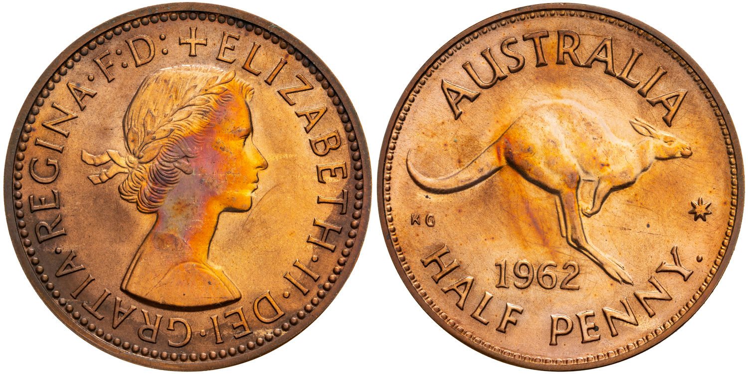 Elizabeth II, Halfpenny, 1962-Y., aFDC
