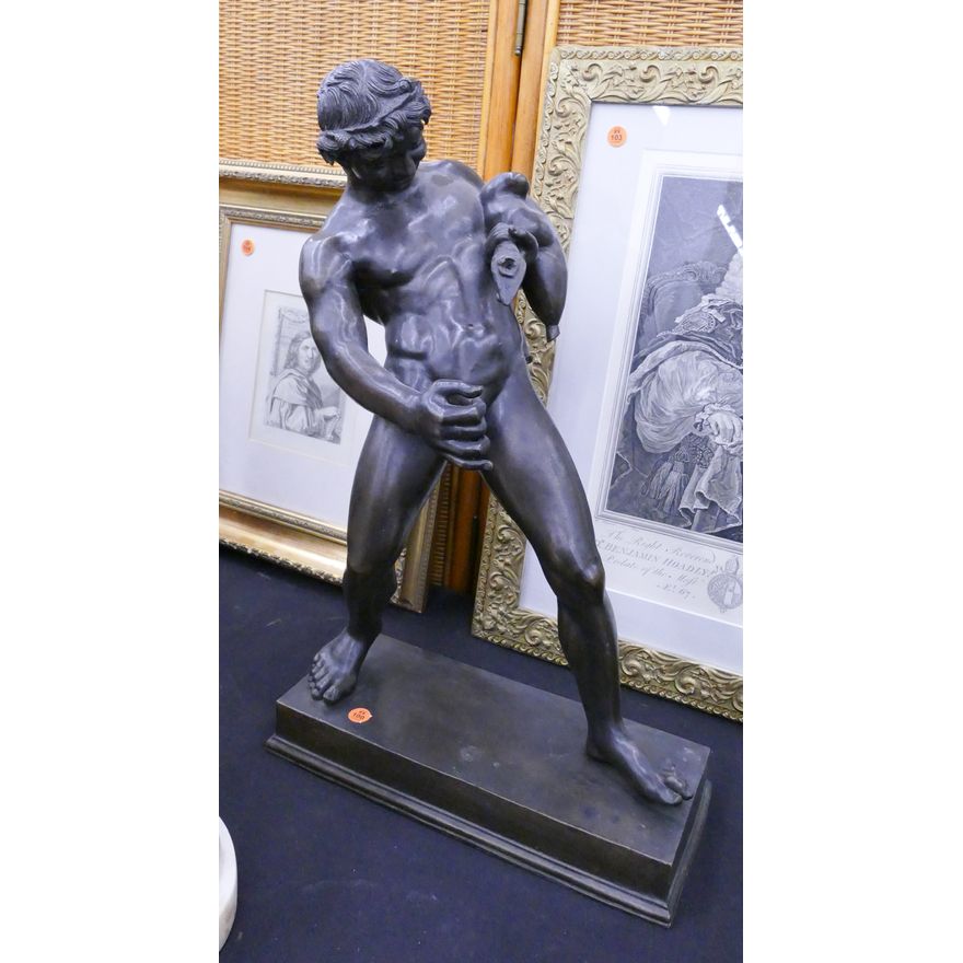 Classical Male Nude Bronze Sculpture- 22x15''