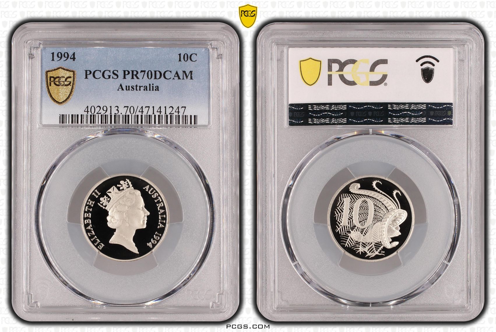 Elizabeth II, Ten Cent, 1994, PCGS PR70DCAM