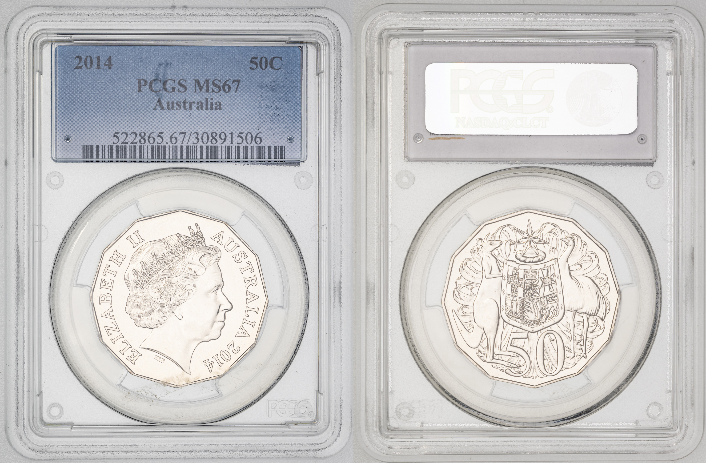 339 · Elizabeth II, Fifty Cent, 2014, PCGS MS67