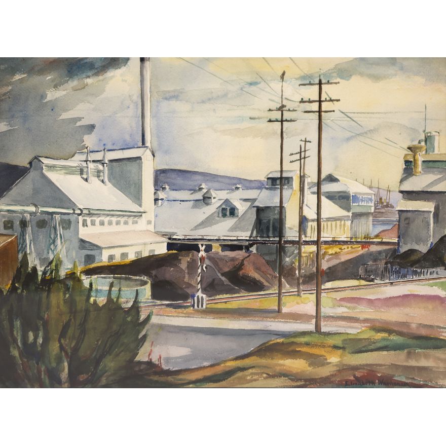 Elizabeth Warhanik ''Northwest Tracks'' Watercolor