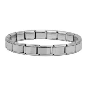 Embellished-18 Inter-Link Charm Bracelet Shiny Silver-9mm- 51745/28264 SN B2 (S1)