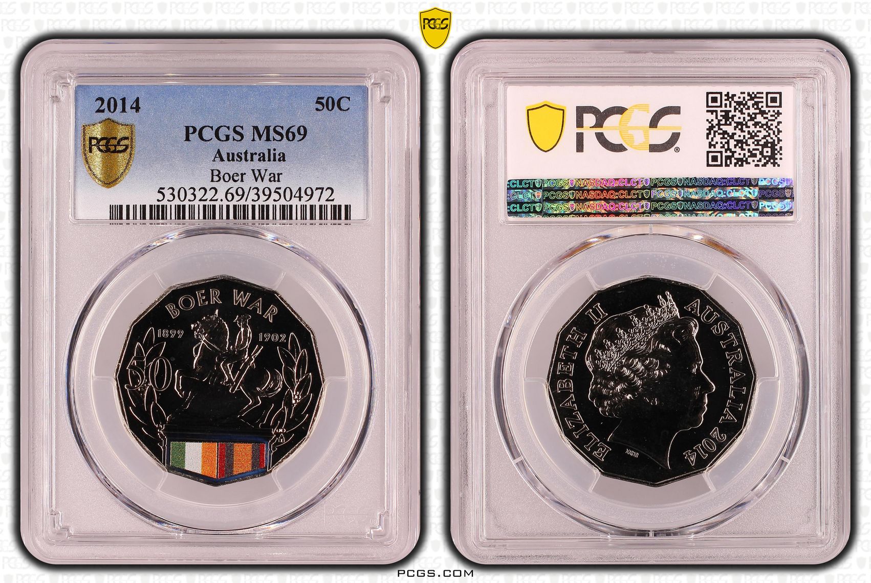 316 · Boer War Colorized, Fifty Cent, 2014, PCGS MS69