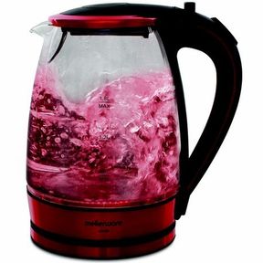 Mellerware Kettle 360 Degree Cordless Glass Red 1.8L 2200W Used