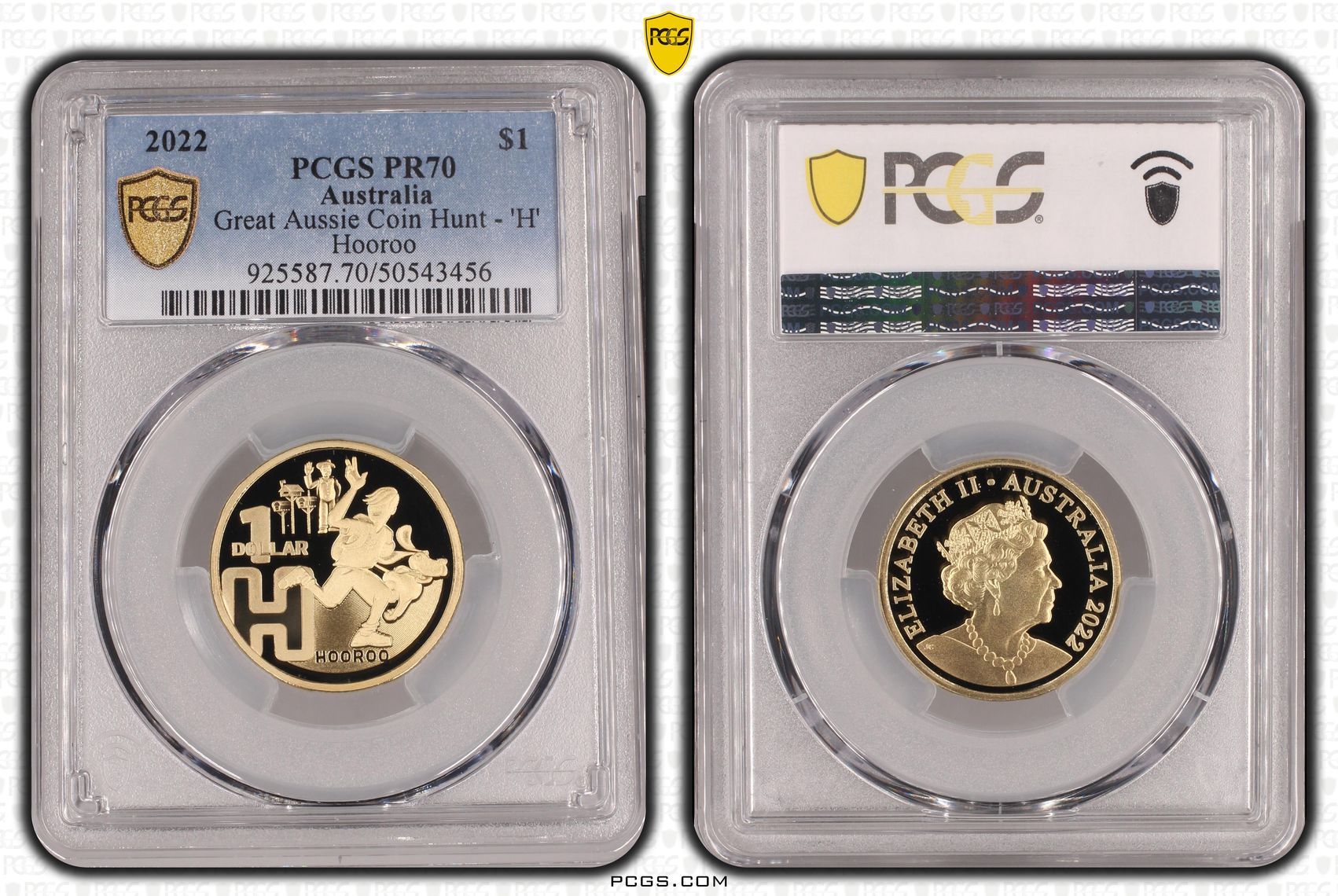 Great Aussie Coin Hunt - 'H', POP 1/0, One Dollar, 2022, PCGS PR70