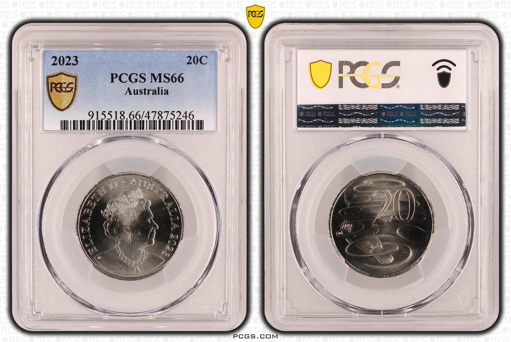 , Twenty Cent, 2023, PCGS MS66
