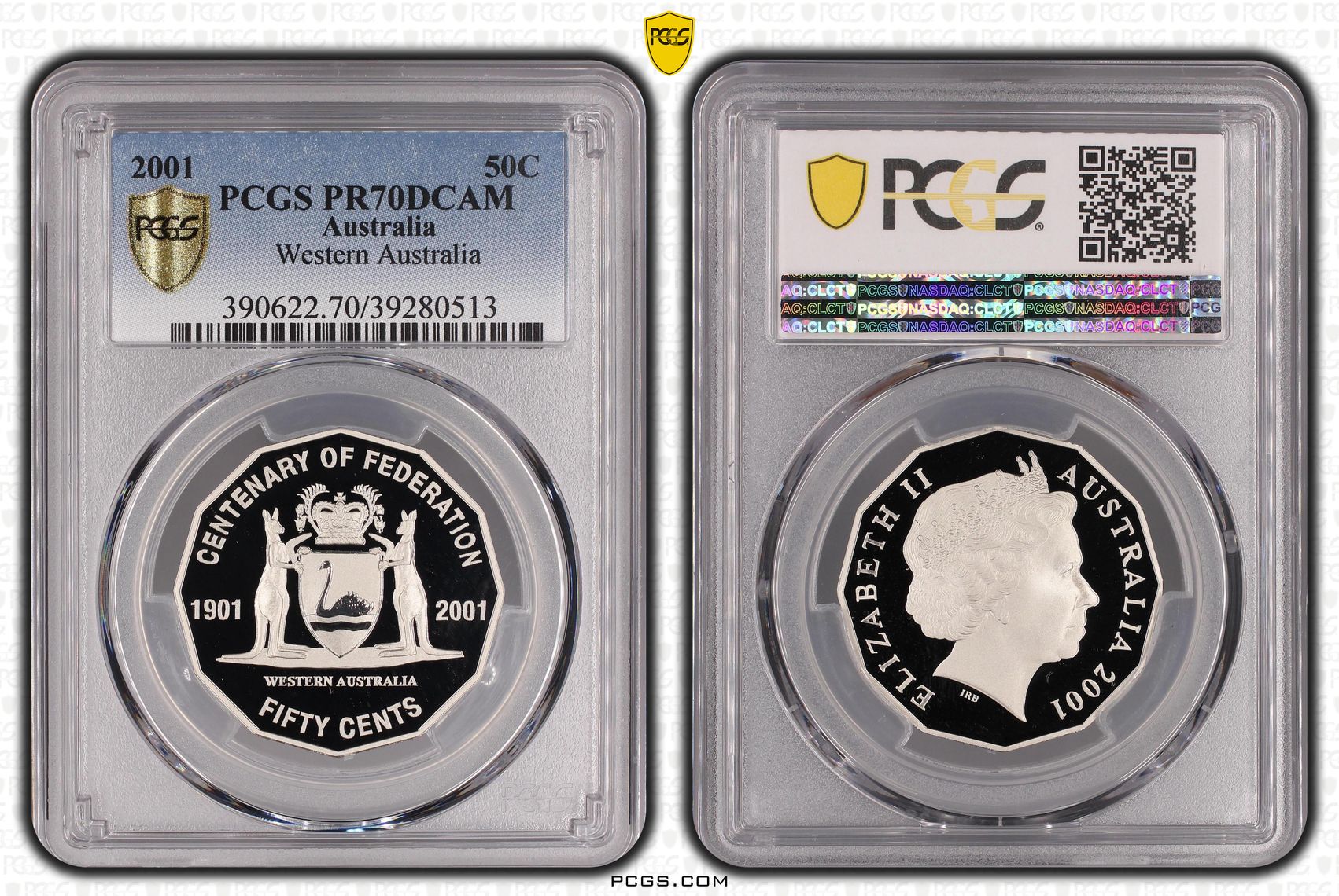 293 · 2001 Australia Fifty Cent, 50c Western Australia PCGS - PR70DCAM POP 35/0 -513