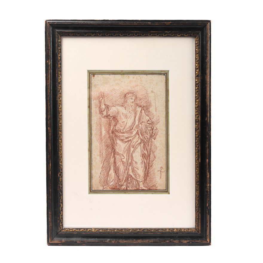 Study of a figure with a sword, right arm raised, French, 18th century