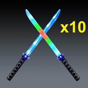 (10) LED NINJA SWORDS WITH SOUND MULTI COLOR 1225SW
