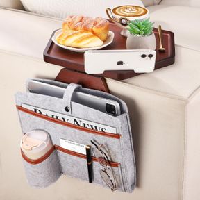 JOLITAC SOFA ARM CLIP TABLE, COUCH ARM TRAY TABLE WOODEN SIDE TABLES FOR WIDE COUCHES ARMREST TABLE FOR EATING/DRINKS/SNACKS/REMOT