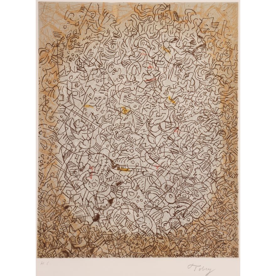 Mark Tobey ''Psaltry, 2nd Form'' 1974 Etching