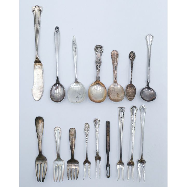 Box Assorted Sterling Spoons & Forks - 299 Grams TW