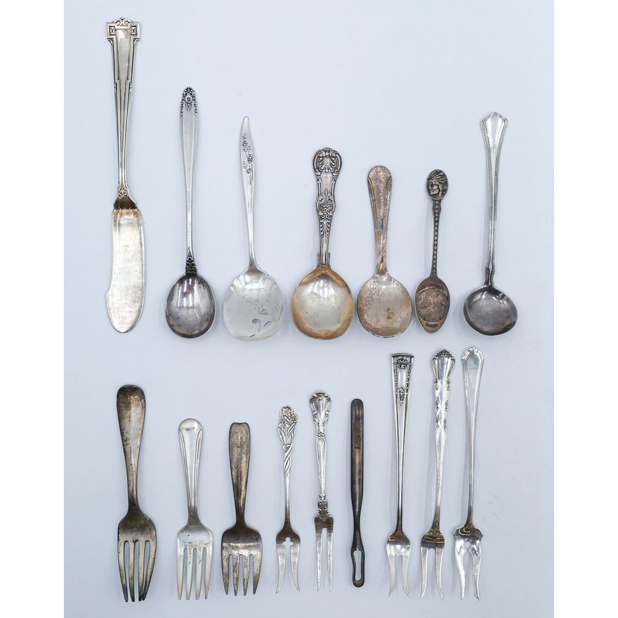 Box Assorted Sterling Spoons & Forks - 299 Grams TW